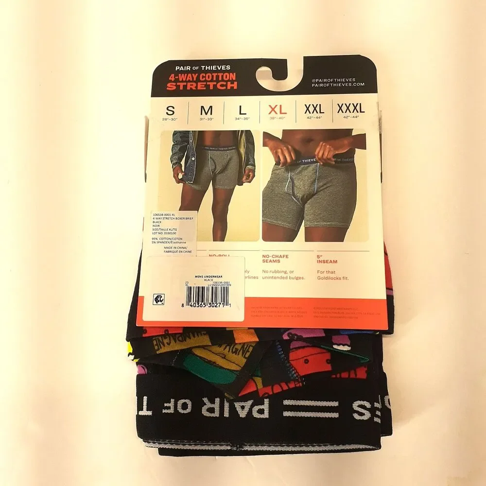 Pair of Thieves Boxer Brief XL Soda Wine Champagne Bottle Print 1 Pack NEW